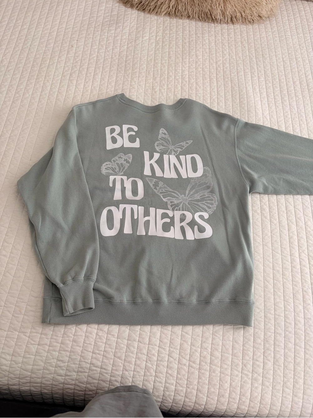 Hollister Sage Green 'Be Kind To Others' Graphic Crewneck